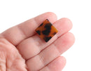 4 Square Diamond Charms in Tortoise Shell, Cellulose Acetate, 24 x 24mm