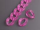 1ft Frosted Hot Pink Chain Links, 23mm, Matte Acrylic, For DIY Crafts