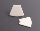 2 Bone White Wedge Beads, Skirt Shape, Large Geometric Charms, Double Sided Acrylic, 36 x 30mm