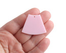 2 Soft Pink Wedge Beads, 1 Hole, Skirt Shape, Double Sided, Big Geometric Charms, Acrylic, 36 x 30mm