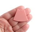 2 Peach Wedge Beads, Skirt Shape, Big Geometric Charms, Flared Rectangle, Light Pink Orange Acrylic, 36 x 30mm