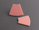 2 Peach Wedge Beads, Skirt Shape, Big Geometric Charms, Flared Rectangle, Light Pink Orange Acrylic, 36 x 30mm