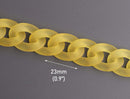 1ft Frosted Tuscan Yellow Acrylic Chain Links, 23mm, Matte, Jewelry Making Supply