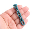 1ft Matte Turquoise Blue Acrylic Chain Links, 20mm, Ultra Smooth, Paperclip