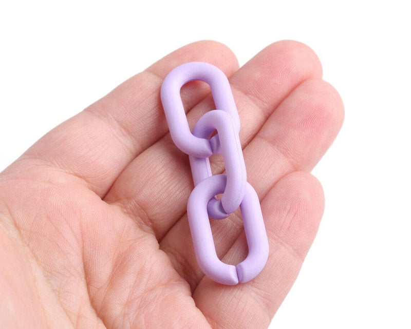 1ft Matte Lilac Purple Chain Links, 27mm, Acrylic, Ultra Smooth, Paperclip Ovals