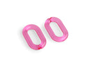 1ft Hot Pink Chain Links, 27mm, Transparent Acrylic, Oval Paperclip Connectors