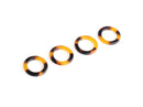 4 Small Ring Connectors in Tortoise Shell, Undrilled, Spacer Ring Beads, Acetate, 16mm