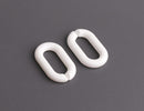 1ft Matte White Acrylic Chain Links, 27mm, Ultra Smooth, Rubberized Ovals