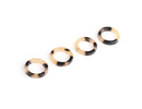 4 Small Ring Links in Blonde Tortoise Shell, Mini Round Circle Charms, Acetate, 14mm