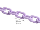 1ft Matte Lilac Purple Chain Links, 27mm, Acrylic, Ultra Smooth, Paperclip Ovals