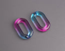 1ft Ombre Blue and Purple Acrylic Chain Links, 31mm, Transparent, Two Tone Gradients