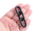 1ft Matte Metallic Black Chain Links, 27mm, Acrylic, Satin Finish, Jewelry and Crafts