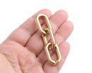 1ft Matte Gold Chain Links, 27mm, Faux Gold Acrylic, Satin Finish, For Jewelry