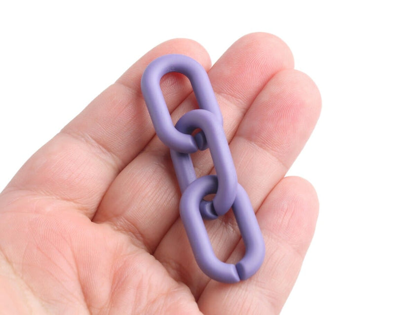 1ft Matte Dark Puple Chain Links, 26mm, Acrylic, Ultra Smooth, Paperclip Ovals