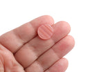 4 Light Peach Cabochons with Stripes, Undrilled, Round Discs, Pink Resin Flatbacks, 15mm