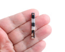 4 Thin Bar Charms in White and Black Marble, 1 Hole, Flat Rectangle Sticks for Earrings, 35 x 4.25mm