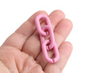 1ft Matte Soft Pink Chain Links, 27mm, Ultra Smooth, Paperclip Ovals, Girly Kawaii