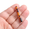 4pcs Thick Bar Blanks in Classic Tortoiseshell, Long Sticks, Four Sided Cube Rectangle, Cellulose Acetate, 40mm x 4mm