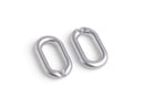 1ft Matte Silver Plastic Chain Links, 27mm, Metallic Acrylic, Satin Finish