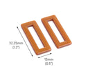 2 Sunkissed Brown Rectangle Rings, Flat Rectangle Sliders, Purse Hardware, Swimsuit Rings, 32.25 x 13mm