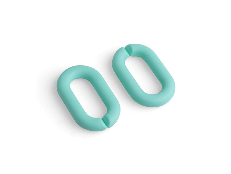 1ft Matte Mint Green Acrylic Chain Links, 27mm, Ultra Smooth, For Earring Connectors