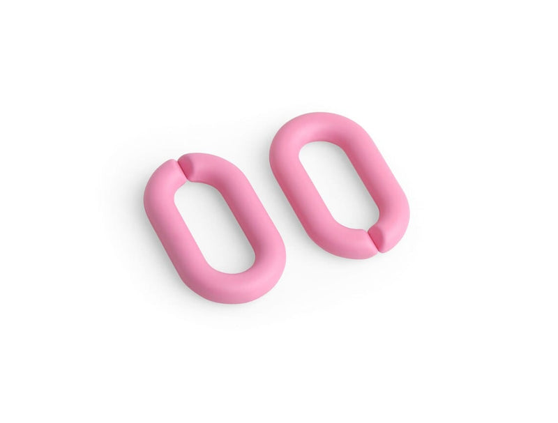 1ft Matte Soft Pink Chain Links, 27mm, Ultra Smooth, Paperclip Ovals, Girly Kawaii