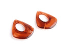 2 Teadrop Pendants in Amber Tortoise Shell, Geometric Triangle, Translucent Acrylic, 41.5 x 34mm