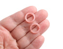 4 Small Ring Links in Light Peach with Stripes, Mini Round Circle Connectors, Slider Beads, Acetate Plastic, 15mm