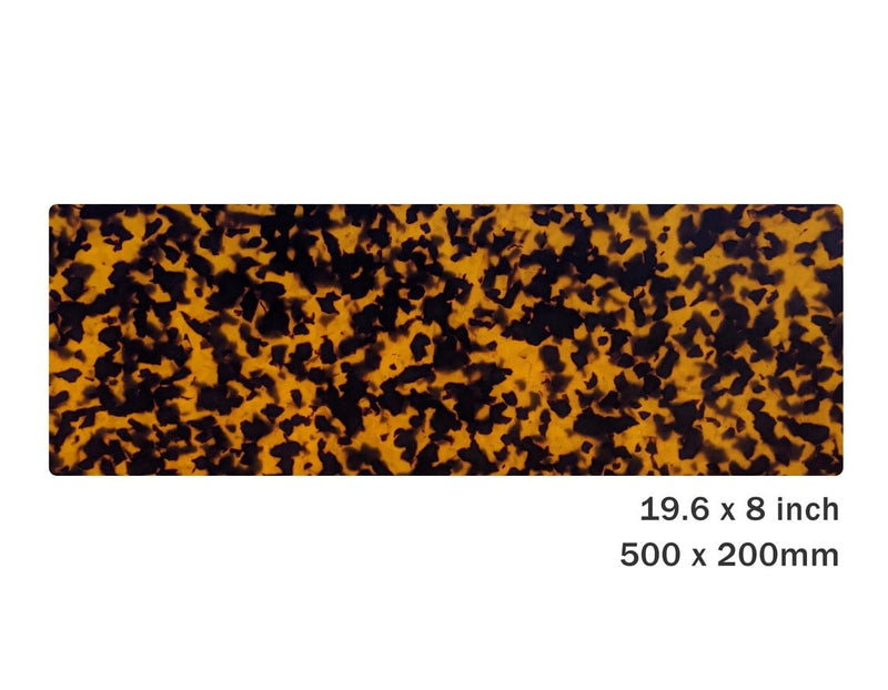 Tortoise Shell Sheet, 19.6 x 8 Inch, 4mm Thickness, Cellulose Acetate