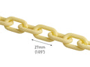 1ft Matte Yellow Acrylic Chain Links, 27mm, Ultra Smooth, For Pastel Aesthetic