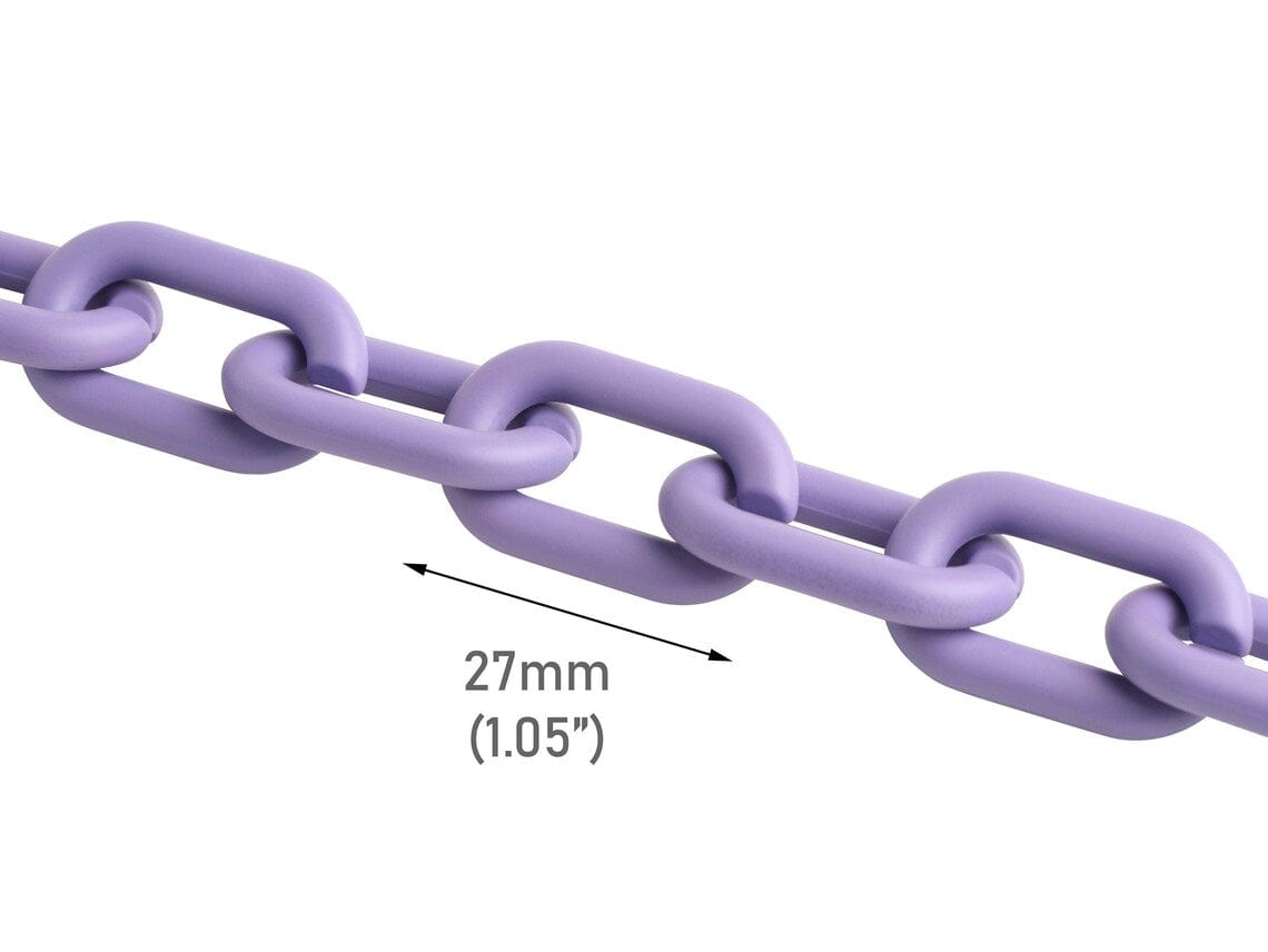1ft Matte Dark Puple Chain Links, 26mm, Acrylic, Ultra Smooth, Papercl