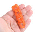 1ft Frosted Orange Acrylic Chain Links, 28mm, For Decorative Clog Shoe Chains