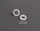 4 Tiny Ring Links in Pearl White, Extra Small, Plastic Connector Spacer Beads, Acetate, 10mm