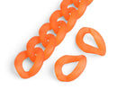 1ft Frosted Orange Acrylic Chain Links, 28mm, For Decorative Clog Shoe Chains