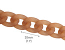 1ft Frosted Camel Brown Acrylic Chain Links, 28mm, Designer Supply, For DIY Crafts
