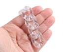 1ft Large Glitter Acrylic Chain Links in Crystal Clear, 30mm, Transparent, Cuban