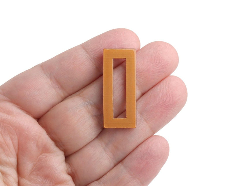 2 Sunkissed Brown Rectangle Rings, Flat Rectangle Sliders, Purse Hardware, Swimsuit Rings, 32.25 x 13mm