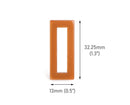 2 Sunkissed Brown Rectangle Rings, Flat Rectangle Sliders, Purse Hardware, Swimsuit Rings, 32.25 x 13mm