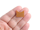 4 Geometric Crown Blanks in Sunkissed Brown, Undrilled Cabochon Embellishment, Square with Curved Arch, Acetate, 19 x 17mm