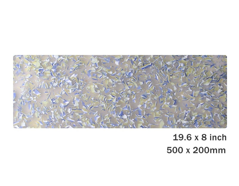 Cellulose Acetate Sheet in Lakewater, 19.6 x 8 Inch, 2.5mm Thick, Transparent with Blue and Green, Blank Material for Knife Handles and Pickguards