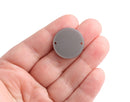 4 Round Connectors in Light Grey, 2 Holes, Silvery Round Circle Discs, Cellulose Acetate, 22mm