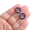 4 Small Ring Links in Midnight Blue, Almost Black, Little Macrame and Craft Rings, Acetate Plastic, 15mm