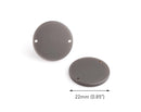 4 Round Connectors in Light Grey, 2 Holes, Silvery Round Circle Discs, Cellulose Acetate, 22mm