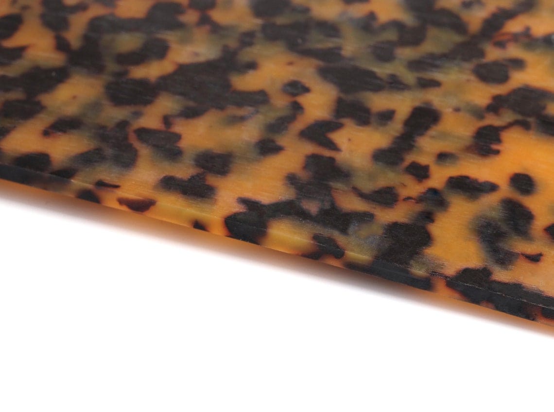 Tortoise Shell Sheet, 19.6 x 8 Inch, 4mm Thickness, Cellulose Acetate