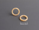 4 Small Ring Links in Pale Yellow Marble, No Holes, Circle Loops for Bra Sliders and Swimsuit Hardware, Acetate Plastic, 15mm