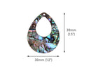2 Large Teardrop Charms in Natural Abalone, Multicolored Charms, Mother of Pearl Colored, Acrylic, 38 x 30mm