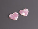 4 Small Heart Charms in Pink Pearl, Mini Kawaii Beads, Craft Supply Acetate, 19.5 x 17mm