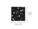 2 Large Square Charms in Night Sky, Matte Black, Spray Paint Splatter Dots, Acrylic, 30 x 30mm