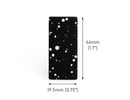 2 Large Rectangle Charms in Night Sky, 1 Hole, Spray Paint Spattler, Black Acrylic, 44 x 19.5mm