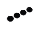 4 Black Acrylic Charms with 1 Hole, Flat Round Circle Tags, Smooth Discs, Acrylic, 14mm